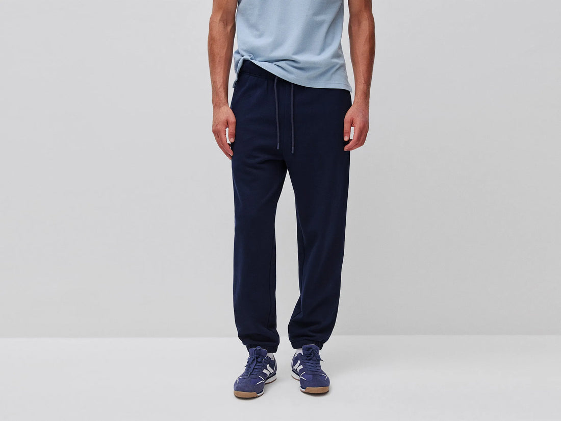 Benetton Dark Blue Men Fleece Joggers SKU: 342ZUF01J_016 Image 02