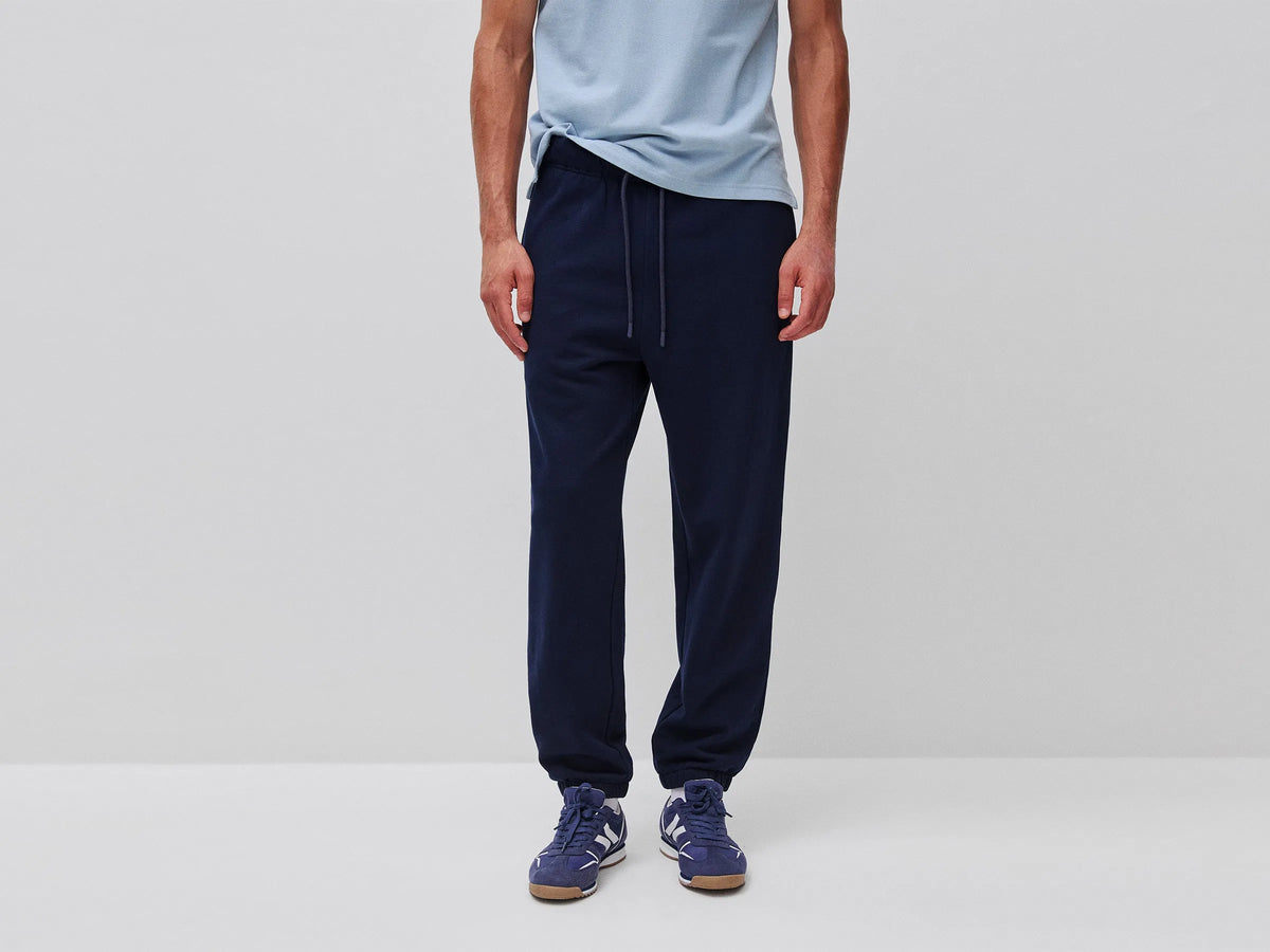 Benetton Dark Blue Men Fleece Joggers SKU: 342ZUF01J_016 Image 02