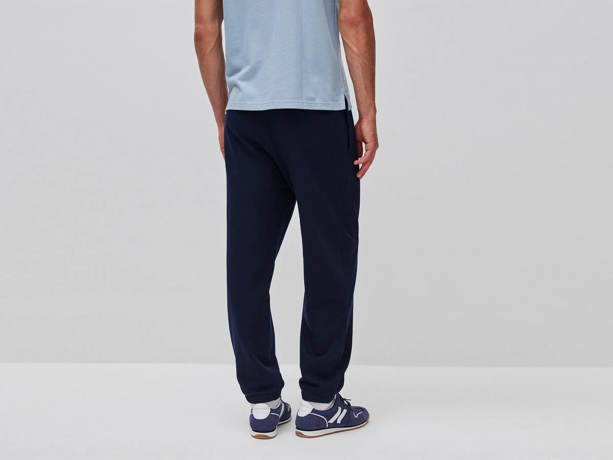 Benetton Dark Blue Men Fleece Joggers SKU: 342ZUF01J_016 Image 03