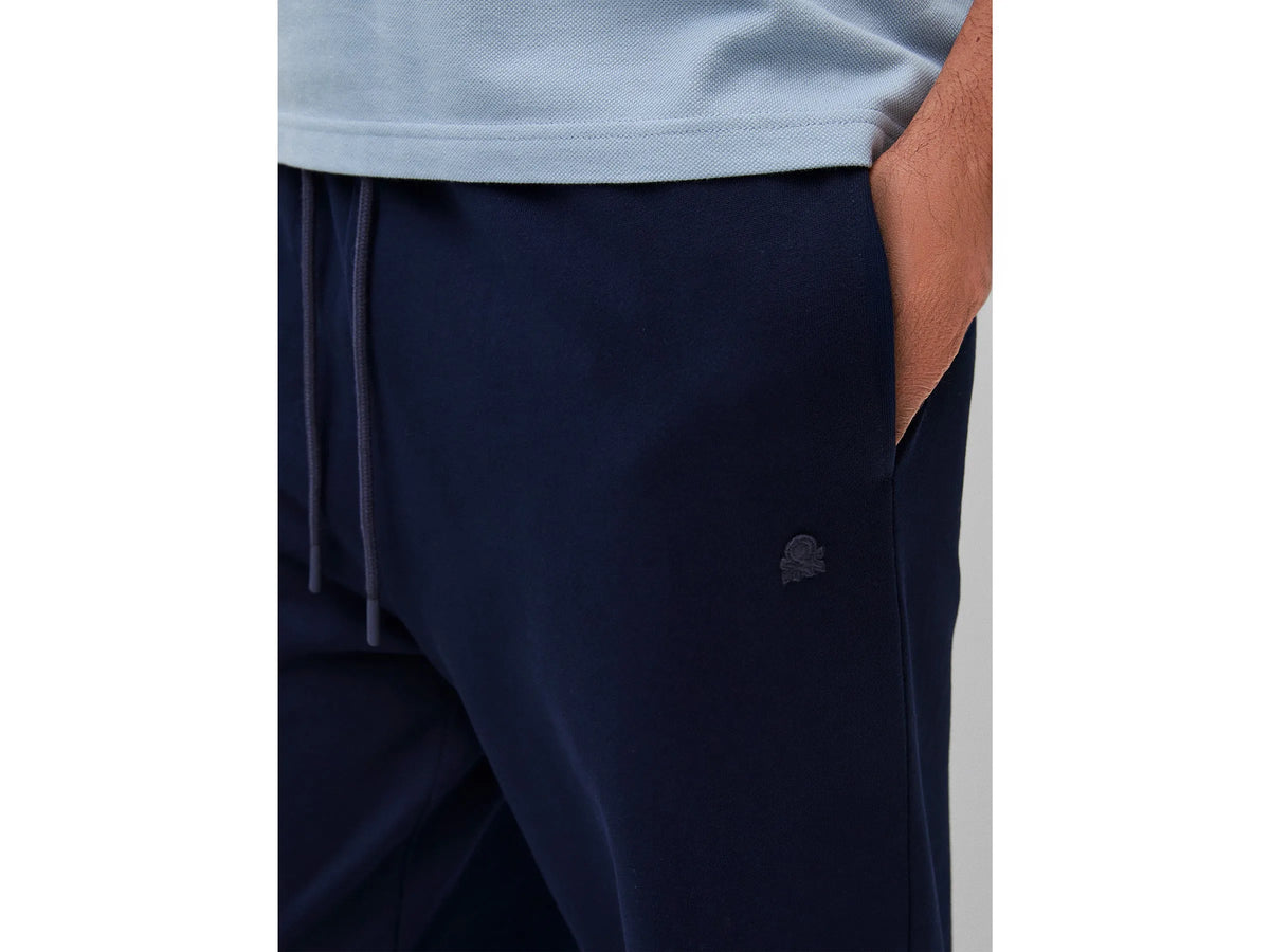 Benetton Dark Blue Men Fleece Joggers SKU: 342ZUF01J_016 Image 04