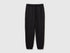 Benetton Black Men Fleece Joggers SKU: 342ZUF01J_100 Image 01