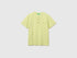 Benetton Lime Boys Linen Blend Henley T-Shirt SKU: 34I0C10T9_0M4 Image 01