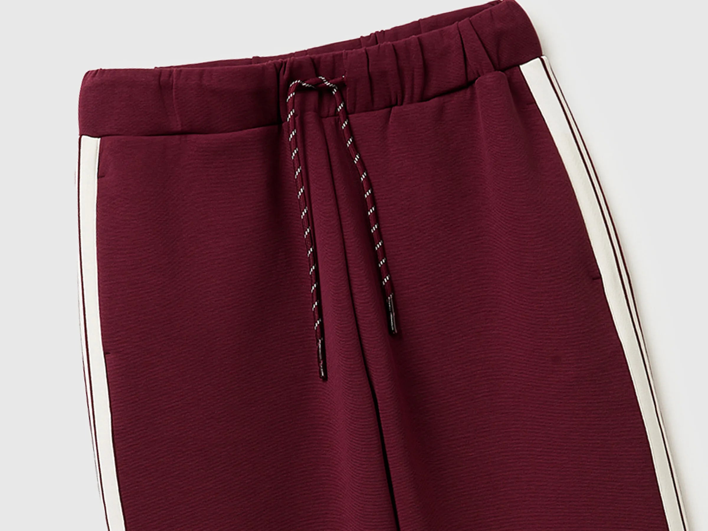 Benetton Burgundy Women Trousers with Striped Side Bands SKU: 35B1DF01H_299 Image 03