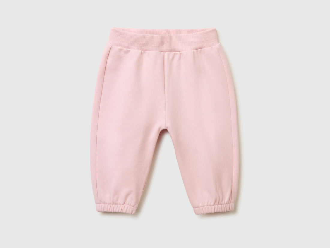 Benetton Pink Newborn Trousers with Embroidery on The Back SKU: 35FNAF029_25F Image 01