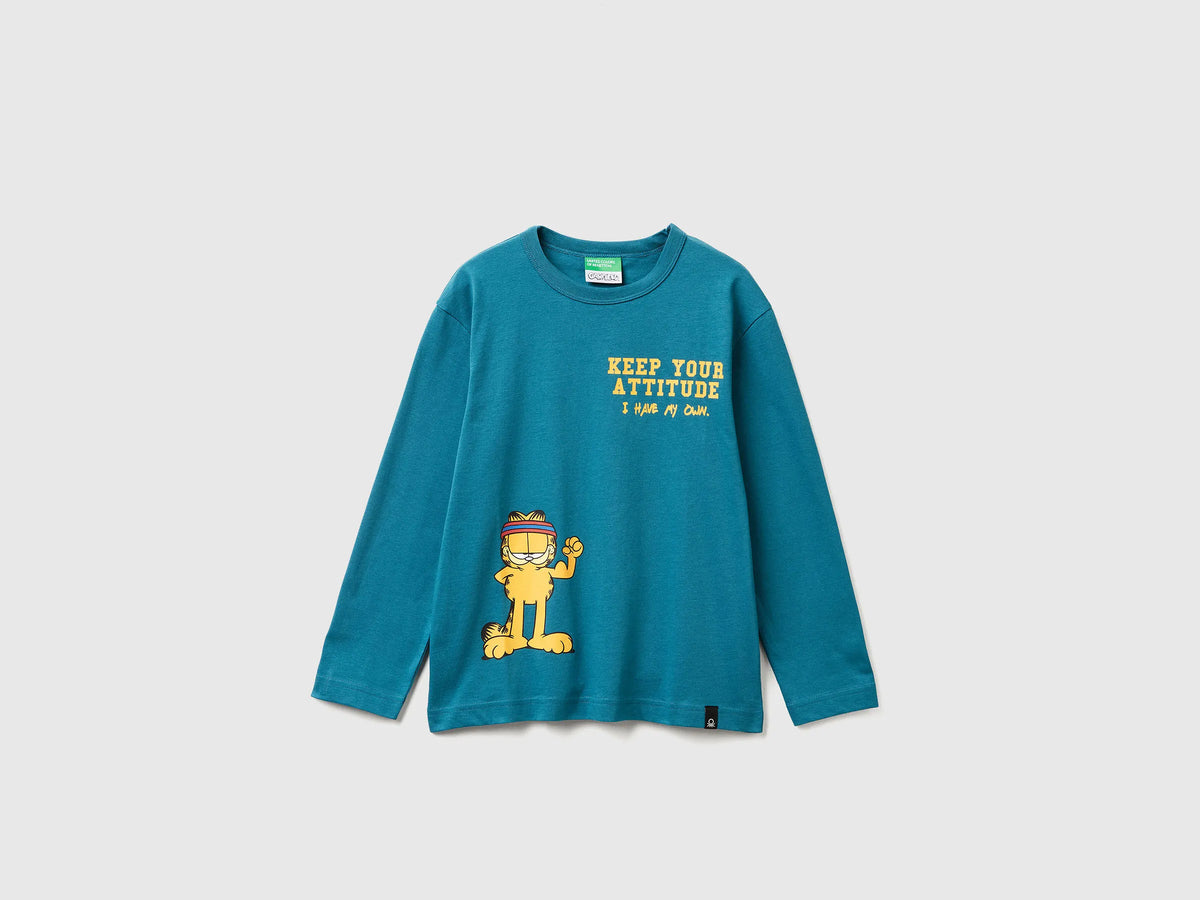 Benetton_Teal_T-Shirt Featuring Garfield ©2025 By Paws, Inc._35RYC10QA_3C5_01