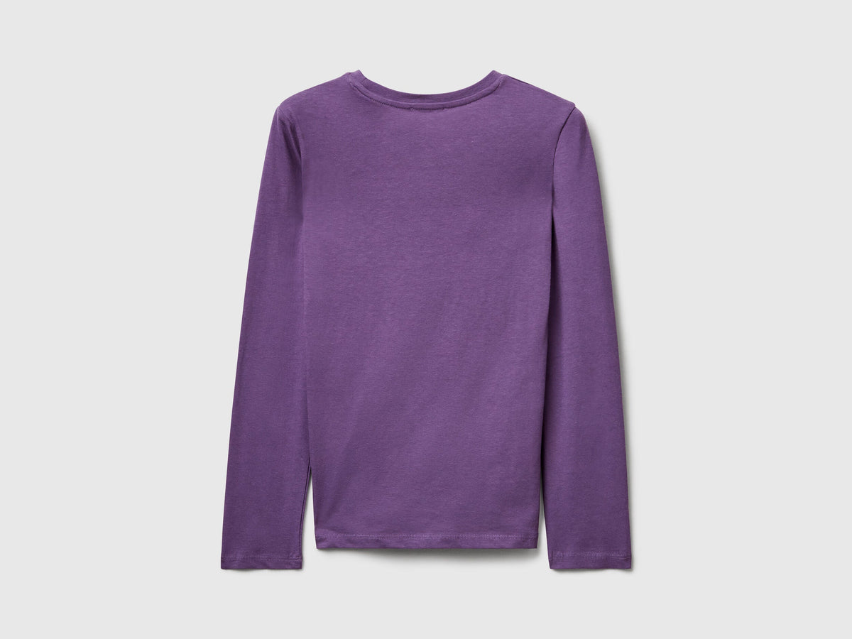 Benetton_Purple_T-Shirt with Glitter Print_35RYC10QE_1V4_02