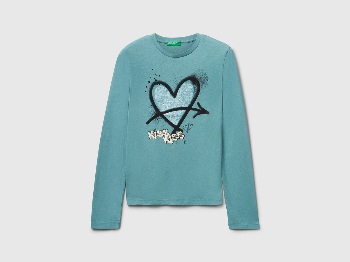 Benetton_Sky Blue_T-Shirt with Glitter Print_35RYC10QE_33K_01
