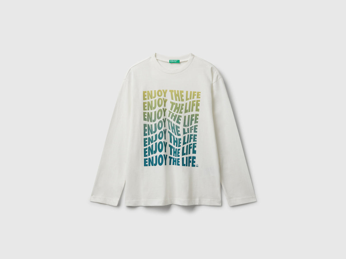 Benetton_Creamy White_Cotton T-Shirt with Print_35RYC10QQ_074_01