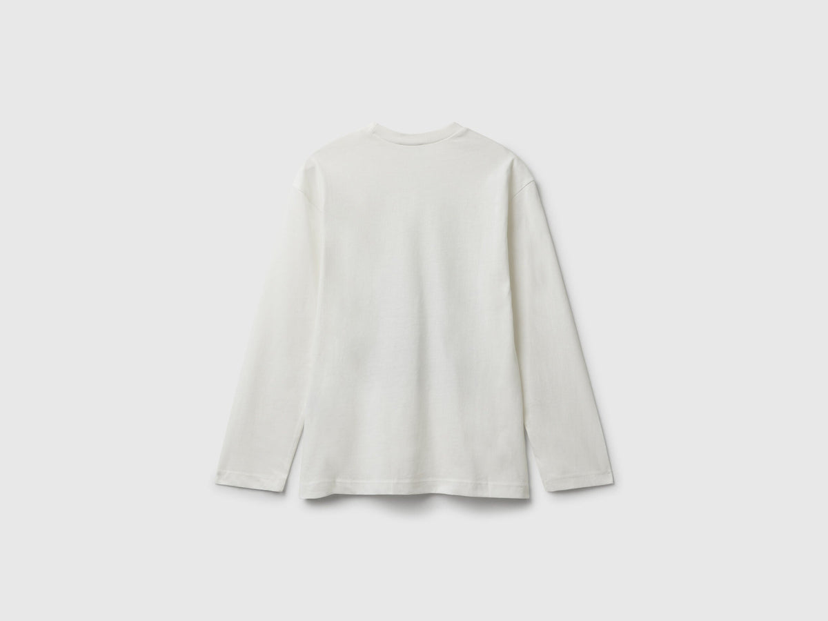 Benetton_Creamy White_Cotton T-Shirt with Print_35RYC10QQ_074_02