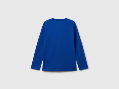 Benetton_Bright Blue_Cotton T-Shirt with Print_35RYC10QQ_19R_02