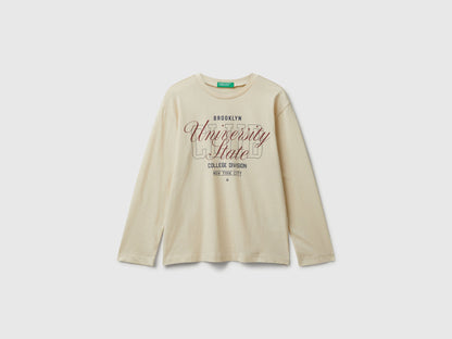 Benetton_Creamy White_Cotton T-Shirt with Print_35RYC10QQ_3C9_01