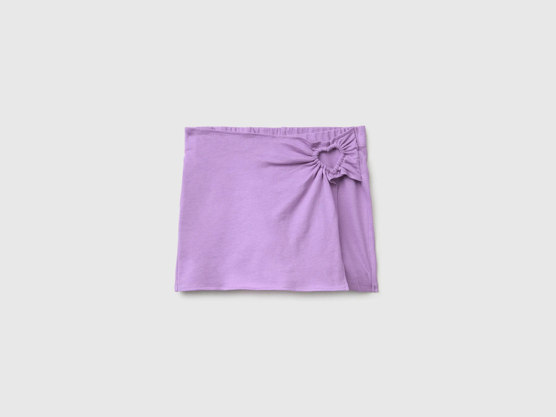 Benetton Purple Girls Heart-Printed Culottes SKU: 35RYC903W_2P5 Image 01