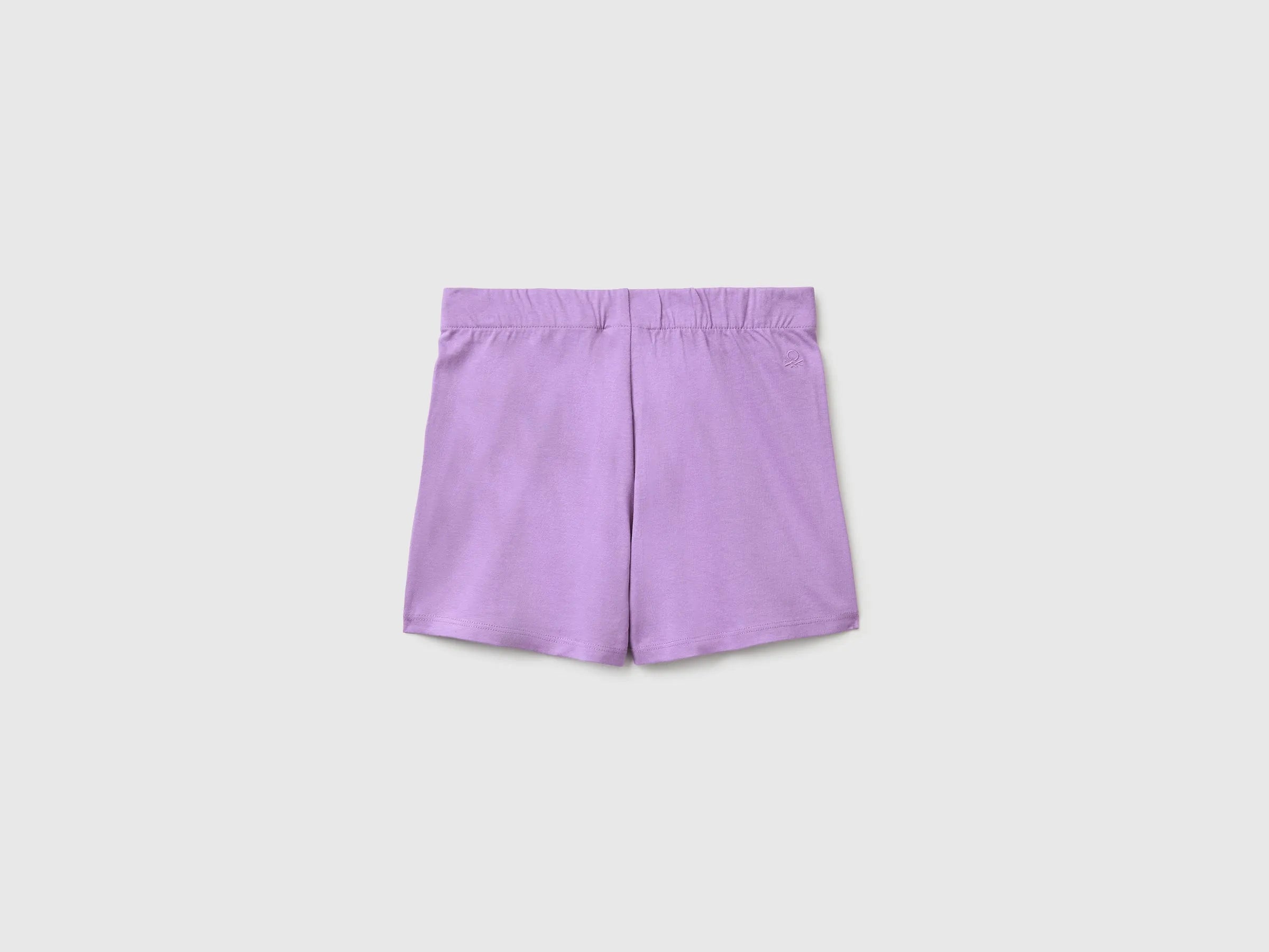 Benetton Purple Girls Heart-Printed Culottes SKU: 35RYC903W_2P5 Image 02