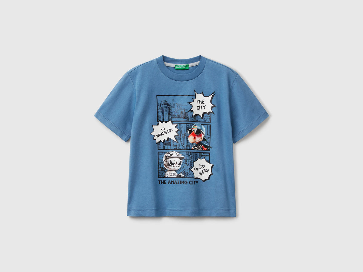 Benetton_Crew Neck T-Shirt with Print_35RYG10I7_11W_01