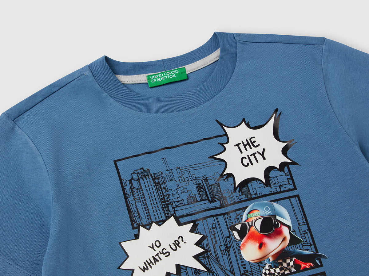 Benetton_Crew Neck T-Shirt with Print_35RYG10I7_11W_03