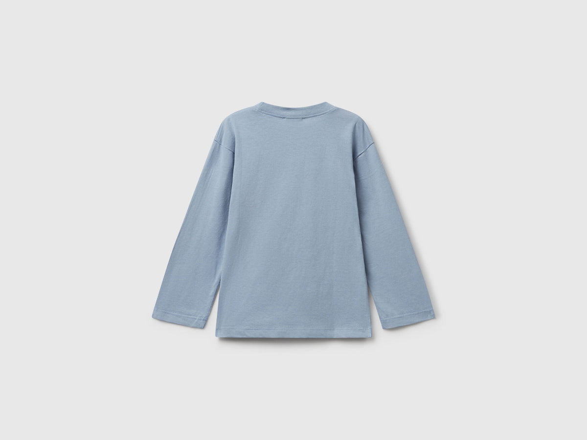 Benetton_Light Blue_Long Sleeve T-Shirt with Print_35RYG10K4_0W2_02