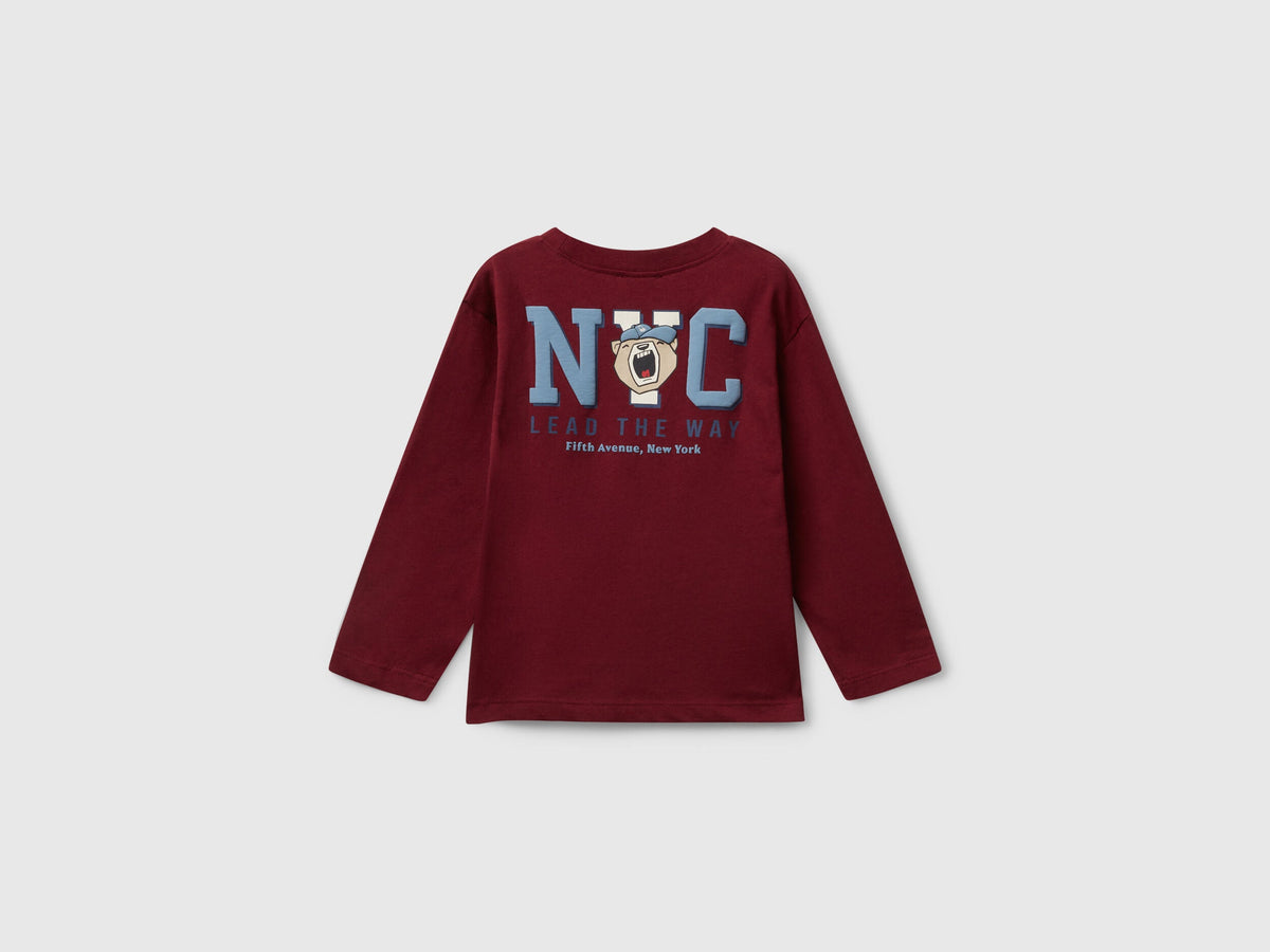 Benetton_Burgundy_Long Sleeve T-Shirt with Print_35RYG10K4_129_02
