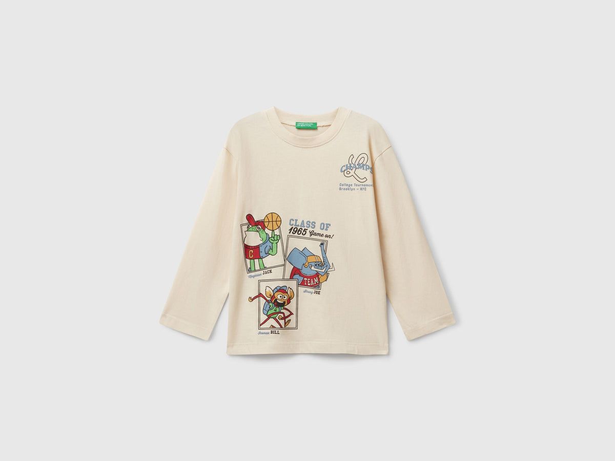 Benetton_Creamy White_Long Sleeve T-Shirt with Print_35RYG10K4_3C9_01