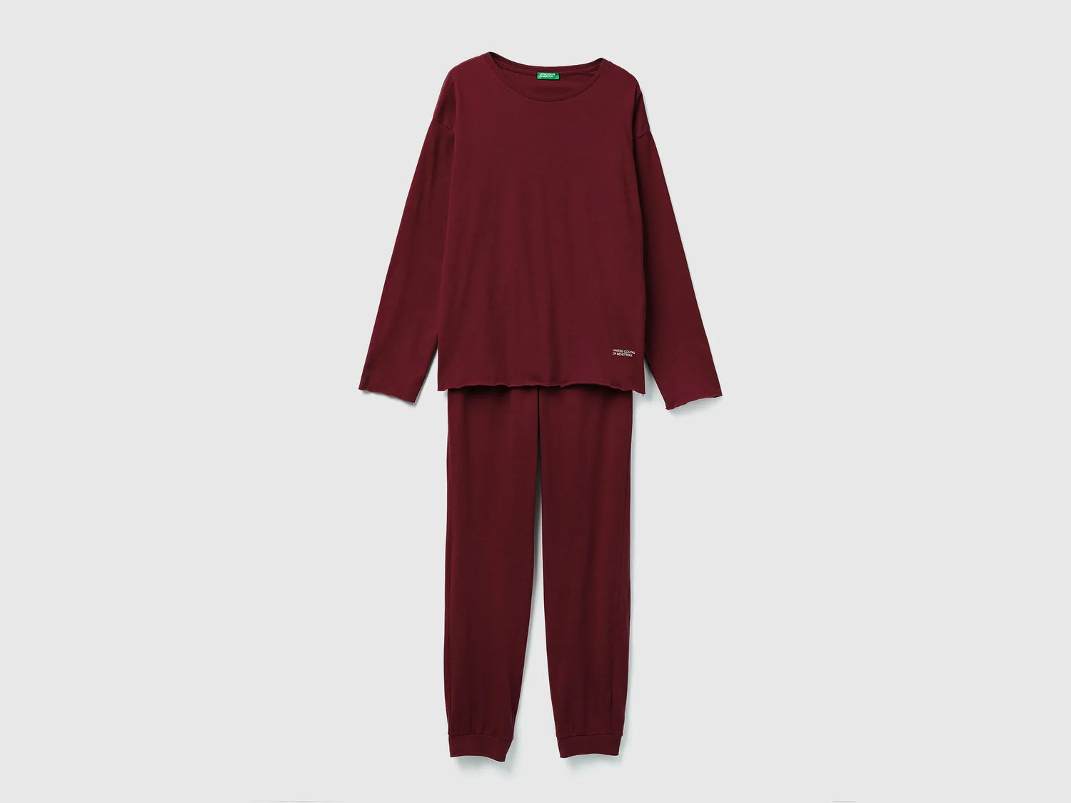 Benetton_Burgundy_Pyjamas in Pure Cotton_35VB3P048_129_01
