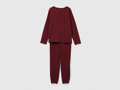 Benetton_Burgundy_Pyjamas in Pure Cotton_35VB3P048_129_02