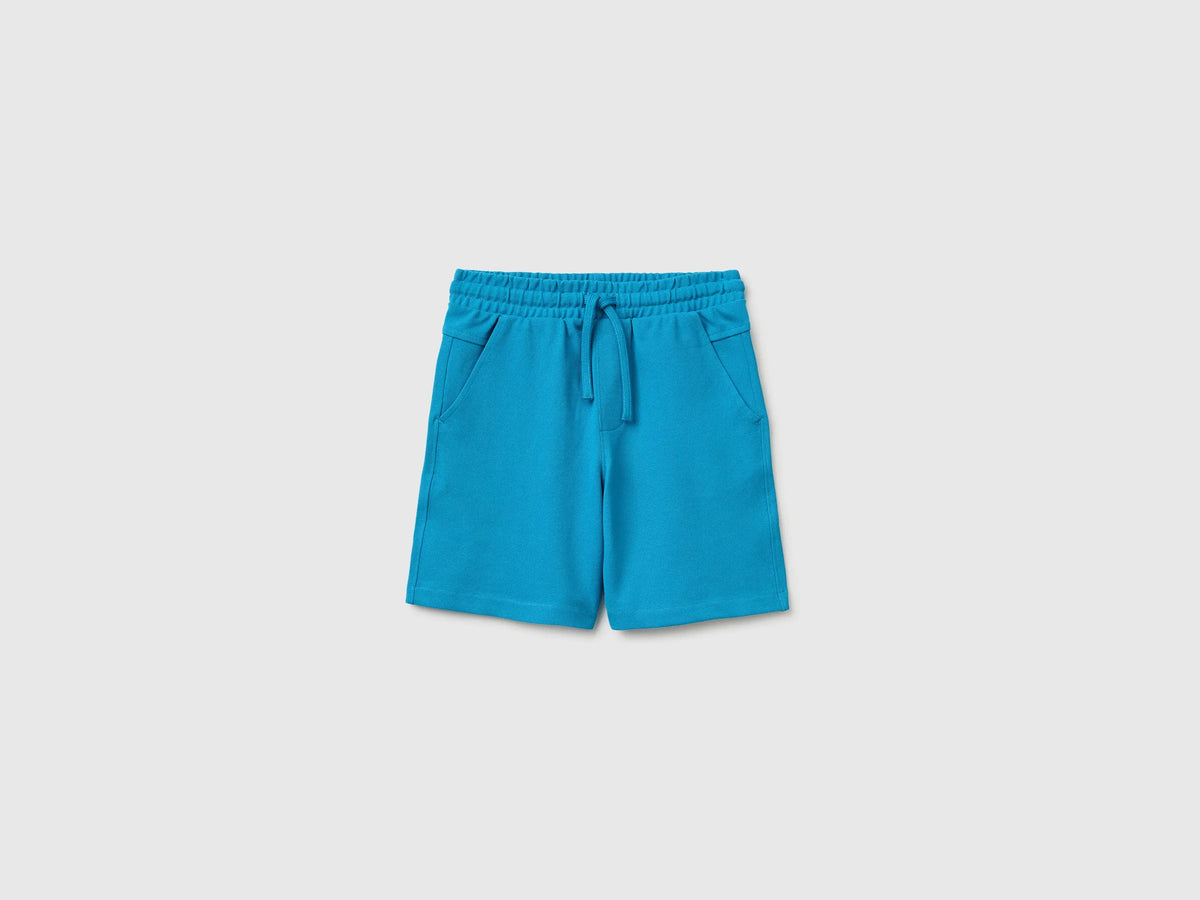 Benetton Blue Boys Soft Bermuda Shorts SKU: 35ZNC903U_051 Image 01
