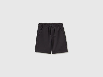 Benetton Black Boys Soft Bermuda Shorts SKU: 35ZNC903U_19E Image 01