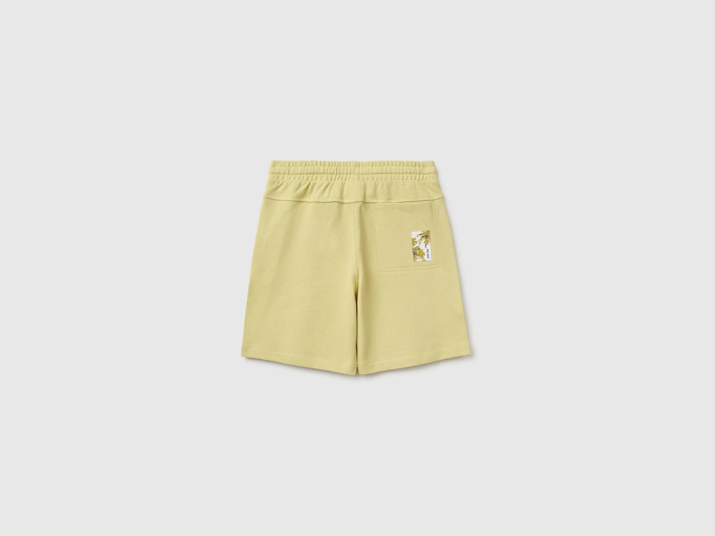Benetton Yellow Boys Soft Bermuda Shorts SKU: 35ZNC903U_228 Image 02