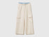 Benetton Creamy White Girls Cargo Pants with Elastic SKU: 36EKCF06X_00E Image 01