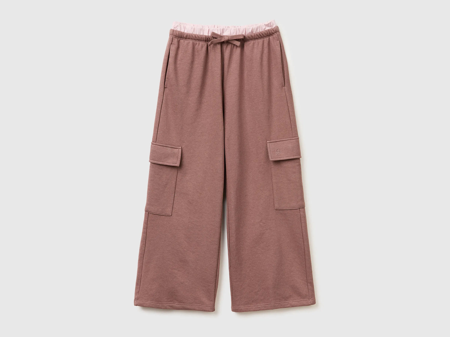 Benetton Brown Girls Cargo Pants with Elastic SKU: 36EKCF06X_24R Image 01