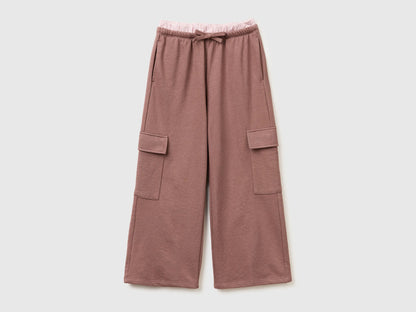 Benetton Brown Girls Cargo Pants with Elastic SKU: 36EKCF06X_24R Image 01