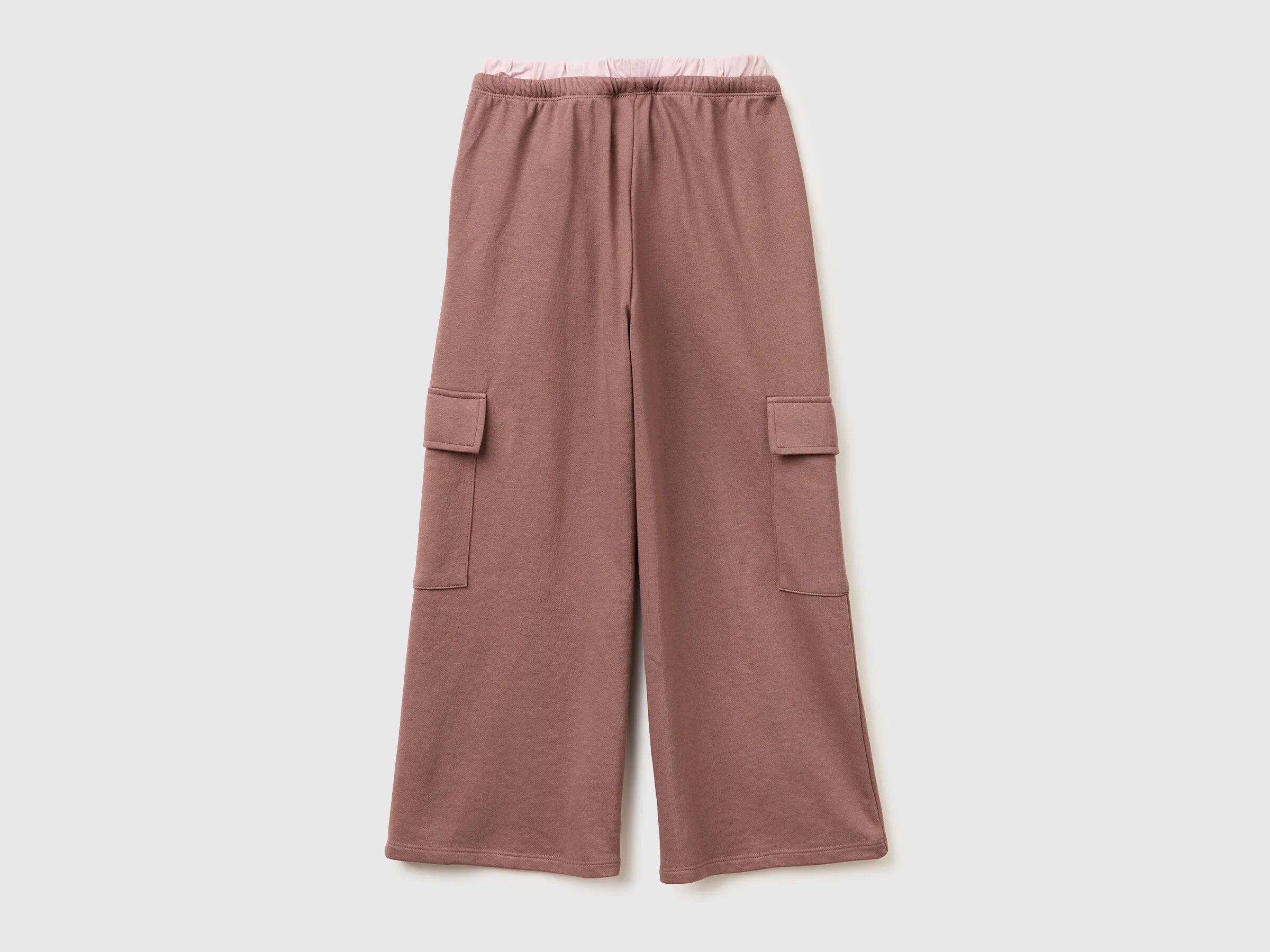 Benetton Brown Girls Cargo Pants with Elastic SKU: 36EKCF06X_24R Image 02