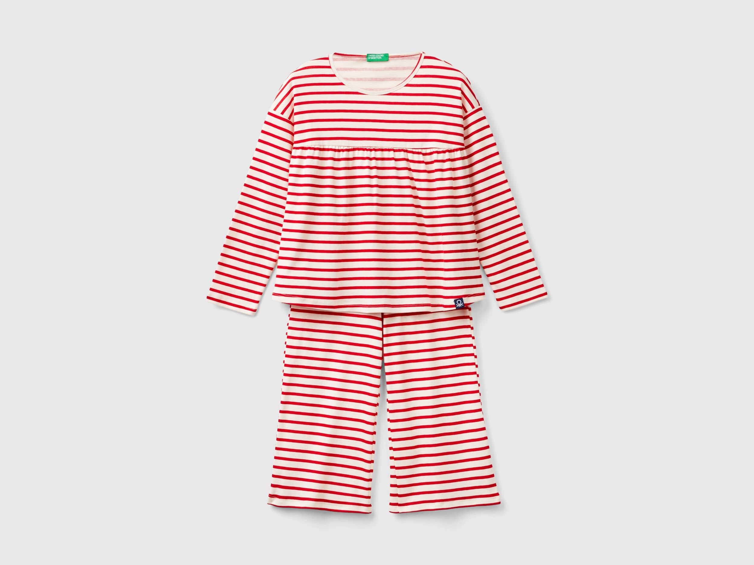 Loose-Fitting Striped Organic Cotton Pyjamas_36G90P06T_61D_01