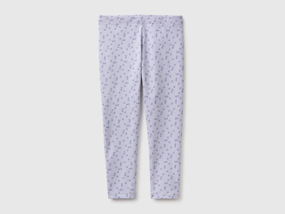 Benetton Violet Girls Patterned Leggings in Stretch Cotton SKU: 36MSGF05L_901 Image 01