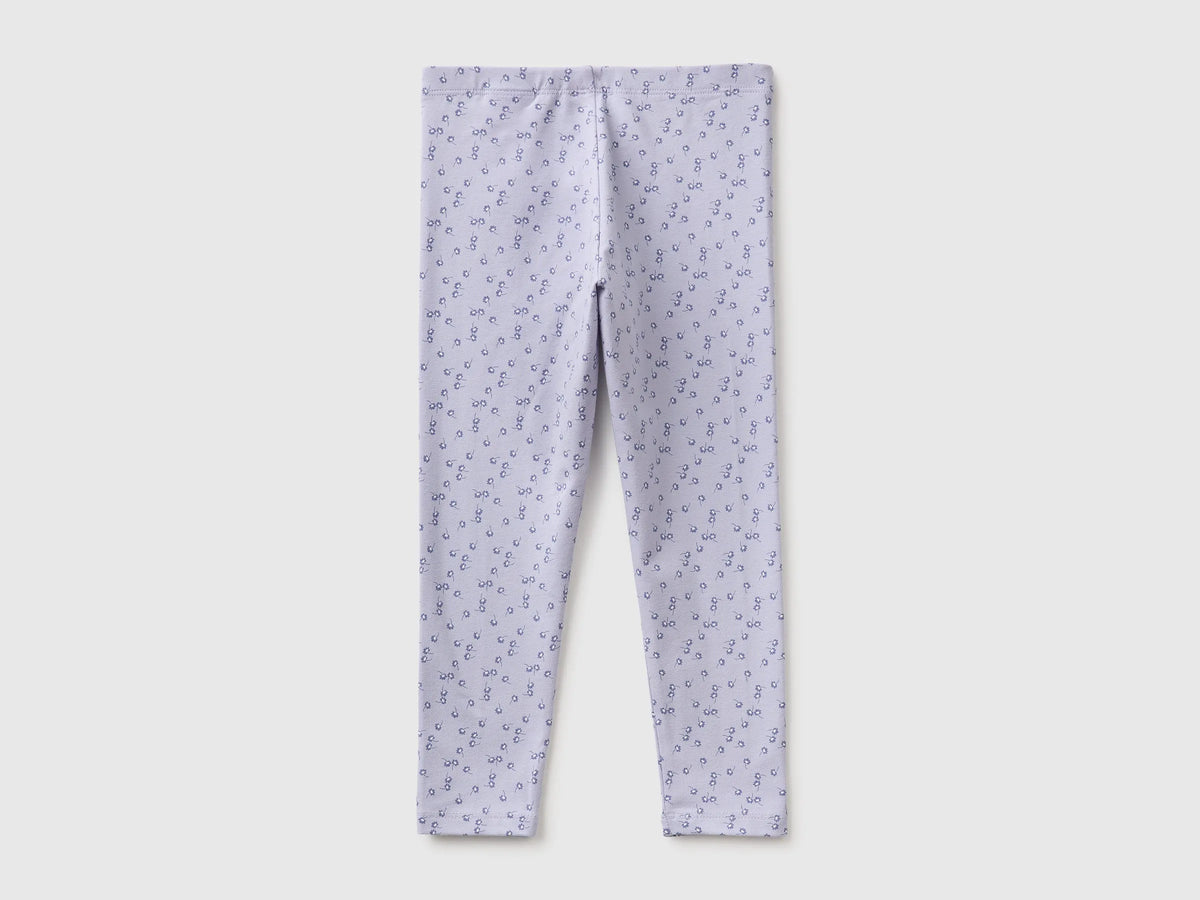 Benetton Violet Girls Patterned Leggings in Stretch Cotton SKU: 36MSGF05L_901 Image 02