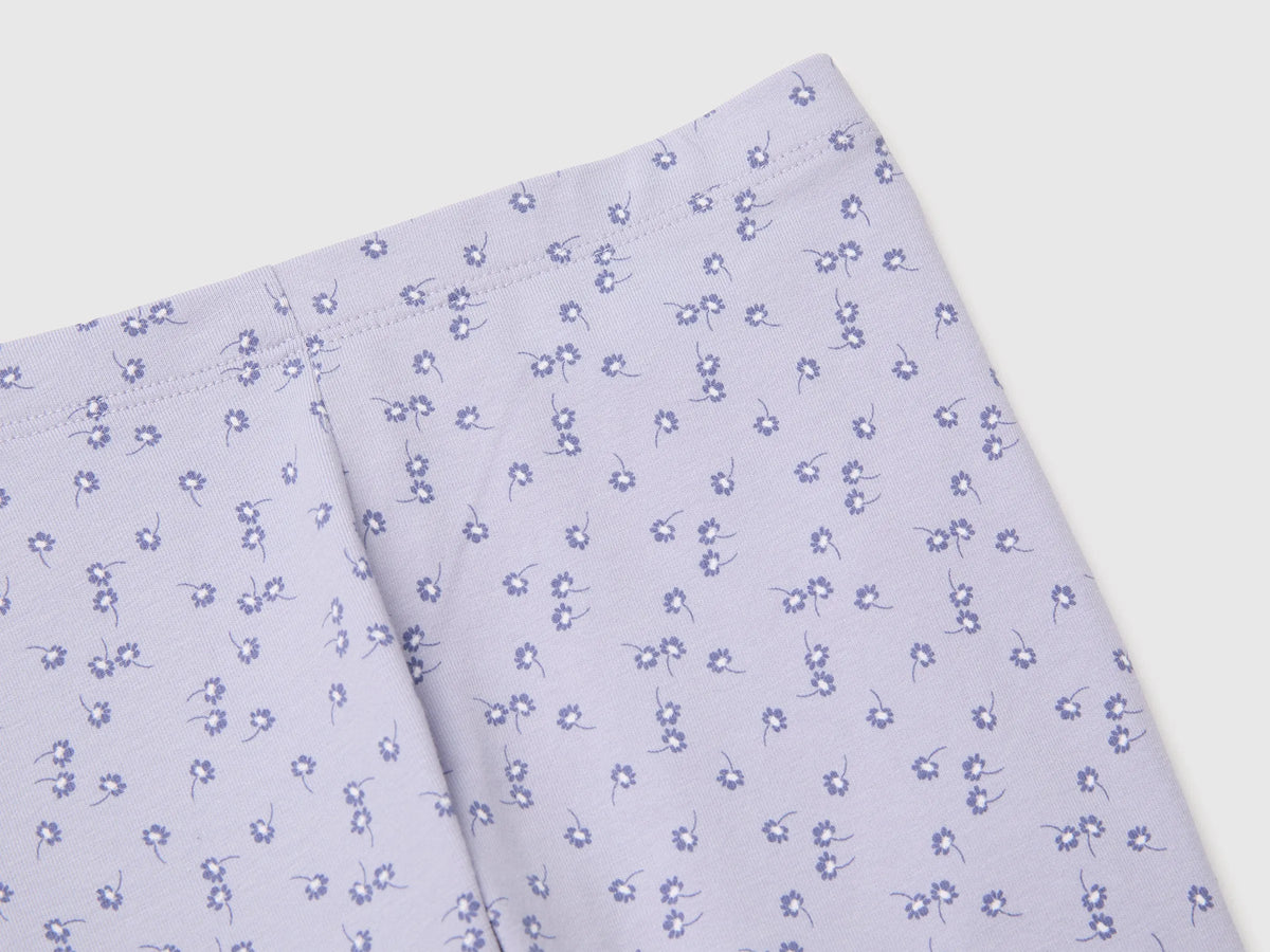 Benetton Violet Girls Patterned Leggings in Stretch Cotton SKU: 36MSGF05L_901 Image 03