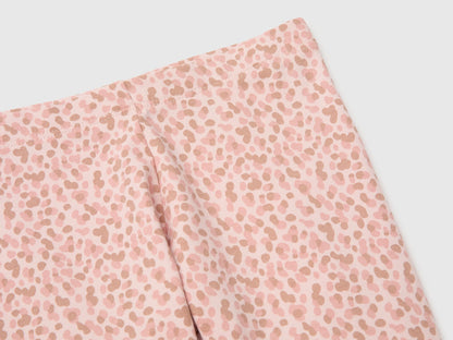Benetton Soft Pink Girls Patterned Leggings in Stretch Cotton SKU: 36MSGF05L_902 Image 03