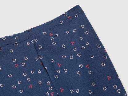 Benetton Blue Girls Patterned Leggings in Stretch Cotton SKU: 36MSGF05L_903 Image 03
