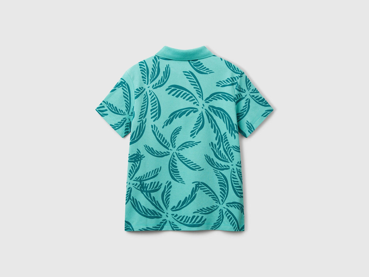Benetton_Green Polo with Tropical Print_36Y4C301W_75H_02