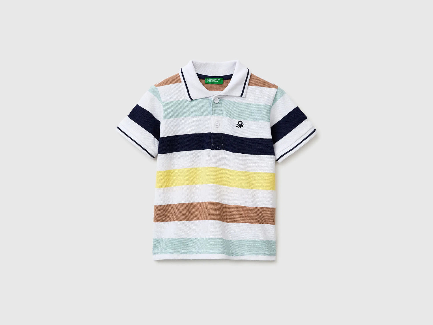 Benetton Multi-color Boys Striped Polo SKU: 37JJG3012_905 Image 01