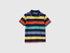 Benetton Dark Blue Boys Striped Polo SKU: 37JJG3012_907 Image 01