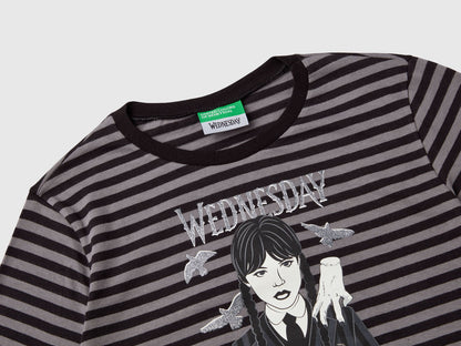 Striped Gray and Black Wednesday Addams T-Shirt_37JPC10ME_902_03