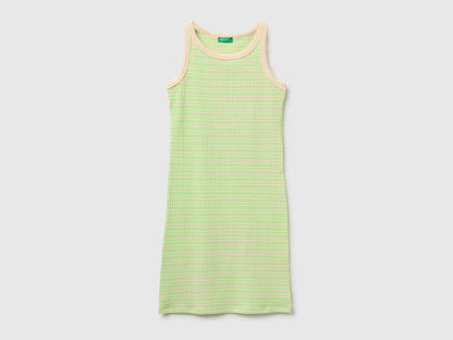 Benetton Green Girls Striped Midi Dress SKU: 38DBCV019_901 Image 01