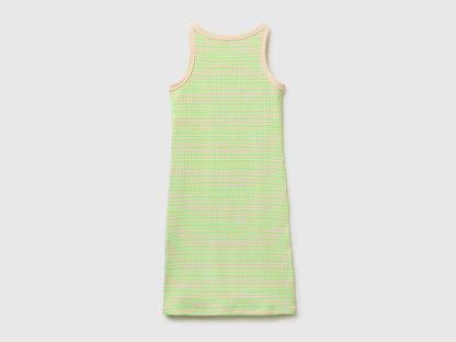 Benetton Green Girls Striped Midi Dress SKU: 38DBCV019_901 Image 02