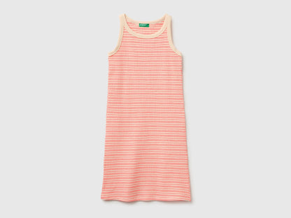 Benetton Pink Girls Striped Midi Dress SKU: 38DBCV019_902 Image 01
