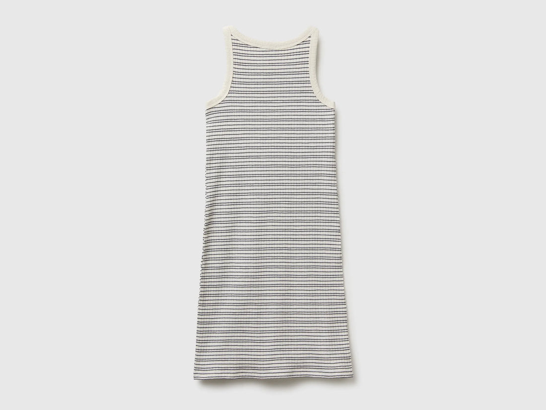 Benetton Purple Girls Striped Midi Dress SKU: 38DBCV019_904 Image 02