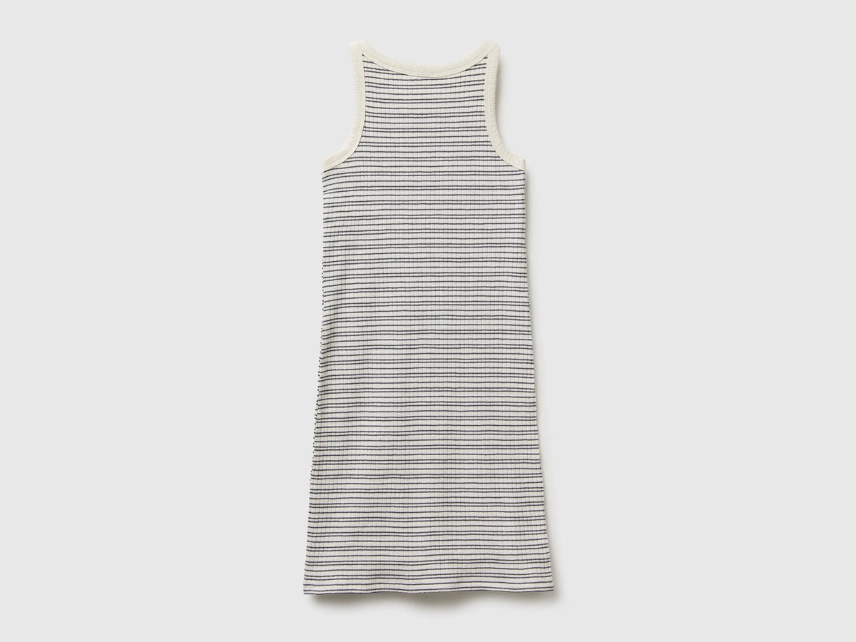 Benetton Purple Girls Striped Midi Dress SKU: 38DBCV019_904 Image 02