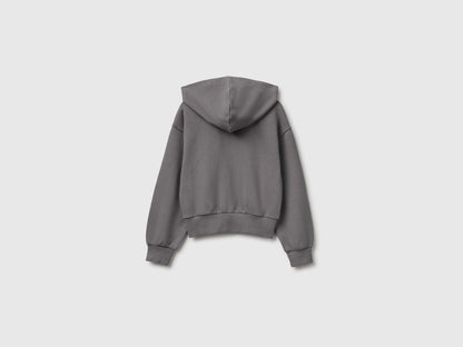 Benetton Gray Girls 100% Cotton Hoodie SKU: 38O3C506C_39R Image 02