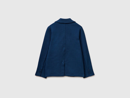 Benetton Dark Blue Boys Elegant Blazer with Pockets SKU: 38PZC600K_37T Image 02
