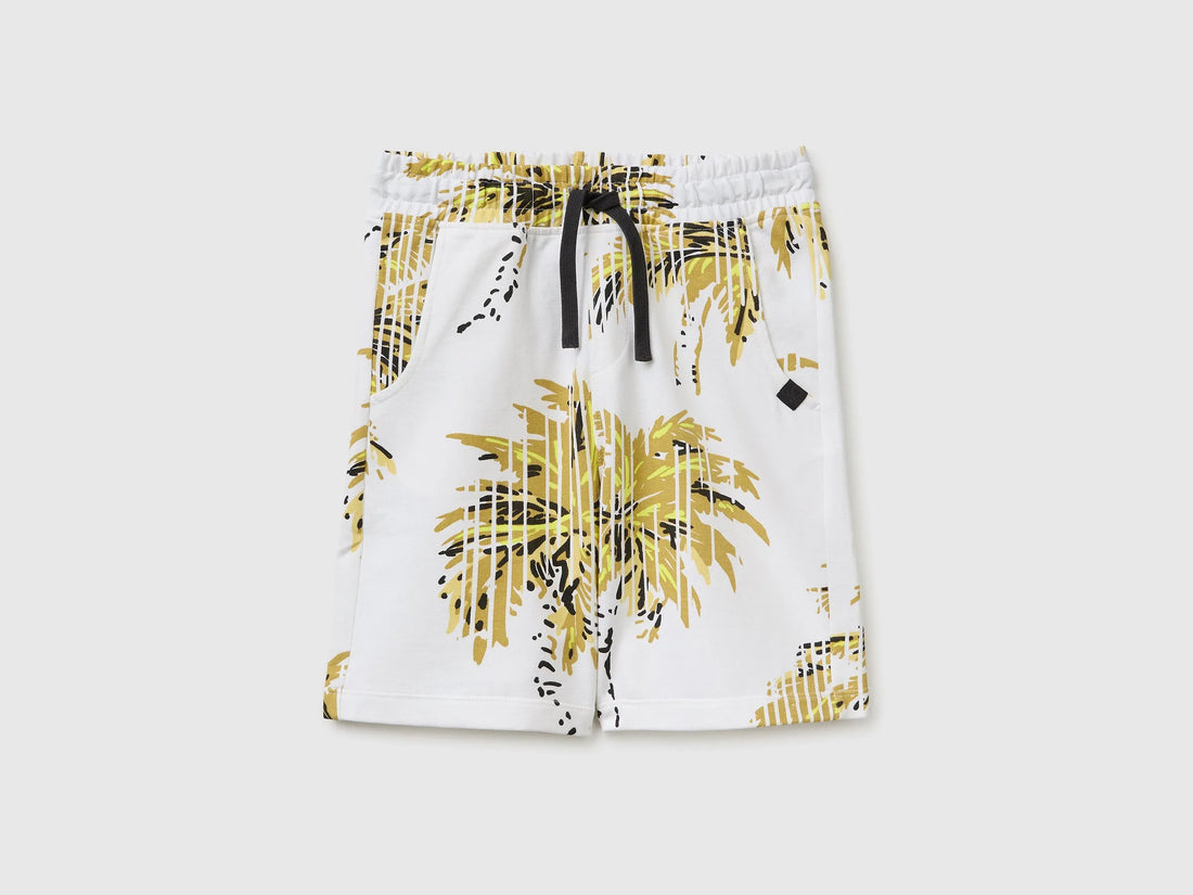 Benetton White Boys Printed Sweatshirt Bermuda Shorts SKU: 3959C903V_73V Image 01