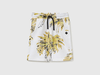 Benetton White Boys Printed Sweatshirt Bermuda Shorts SKU: 3959C903V_73V Image 01